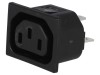 Conector Alimentare AC BULGIN C13 10A 250VAC Montare Panou PX0695/10/63 Poliamida