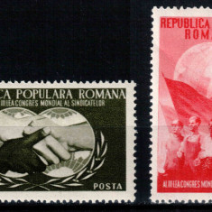 Romania 1953, LP 355, Al II-lea Congres Sindical Mondial, MNH!