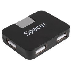HUB extern SPACER, porturi USB: USB 2.0 x 4, conectare prin USB 2.0, cablu 1m, negru, &amp;quot;SPH-316&amp;quot; (timbru verde 0.8 lei) foto