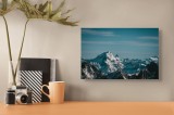 Tablou Canvas Munți și Zăpadă pe Cer Albastru, 39 x 26 cm, CMCLASS