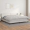 vidaXL Pat box spring cu saltea, alb, 200x200 cm, piele ecologică 3130740
