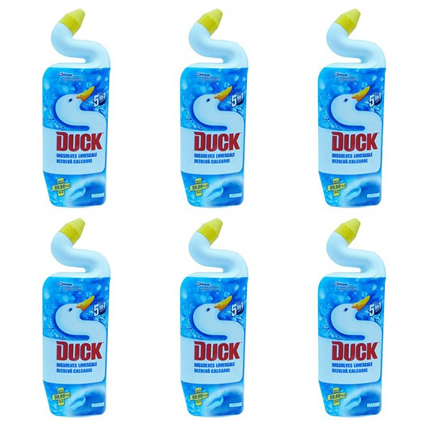 6 x Duck wc Marine lichid, Solutie pentru dezinfectat toaleta, 6 x 750ml