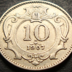 Moneda istorica 10 HELLER - AUSTRIA (Austro-Ungaria), anul 1907 * cod 4090 A