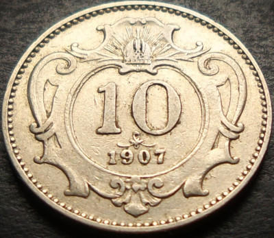 Moneda istorica 10 HELLER - AUSTRIA (Austro-Ungaria), anul 1907 * cod 4090 A foto