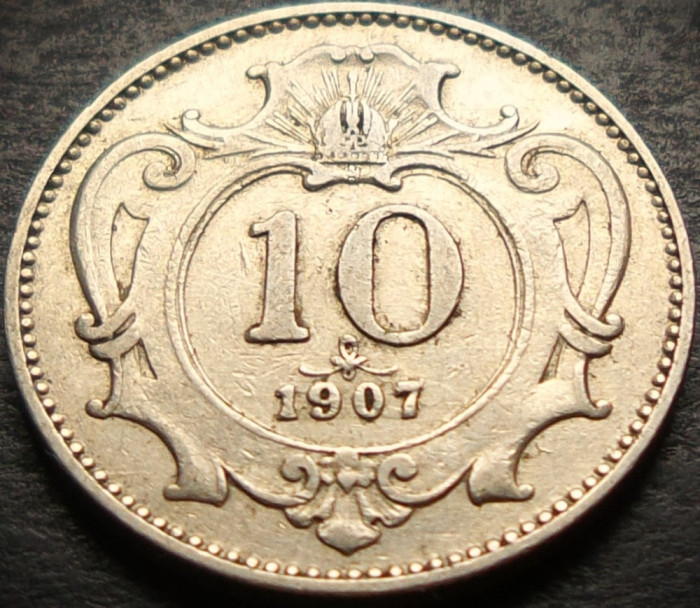 Moneda istorica 10 HELLER - AUSTRIA (Austro-Ungaria), anul 1907 * cod 4090 A