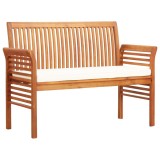 Gossi banca gradina cu 2 locuri &amp;amp; perna, 120 cm, lemn masiv acacia