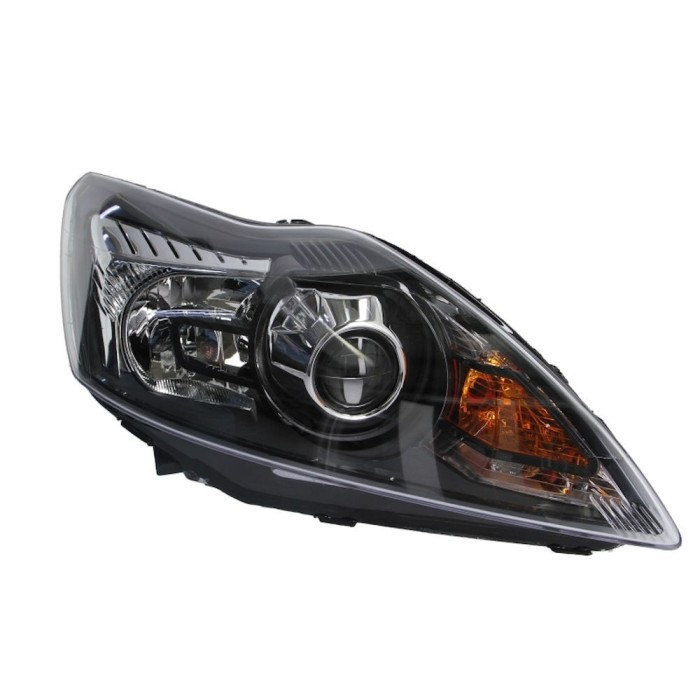 Far Ford Focus II, 01.2008-12.2010, partea Dreapta, electric, negru, cu motoras, tip bec xenon D1S+H1+PY21W+W5W, Depo 431-1183RMLEHM2