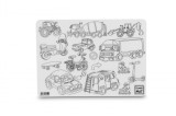 Plansa reutilizabila de colorat Funny Mat, model Vehicule ,25A 35 cm