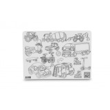 Plansa reutilizabila de colorat Funny Mat, model Vehicule ,25A 35 cm