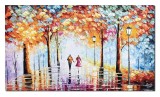Cumpara ieftin Tablouri pictate manual living, Noi doi pe aleea vietii, 120x70cm ulei pe panza in cutit efect 3D, Leonard Covaci