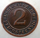 2.789 GERMANIA WEIMAR 2 REICHSPFENNIG 1936 F, Europa, Bronz