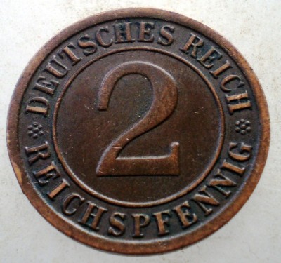 2.789 GERMANIA WEIMAR 2 REICHSPFENNIG 1936 F foto
