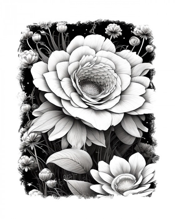 Sticker decorativ, Flori, Alb, 70 cm, 9497ST