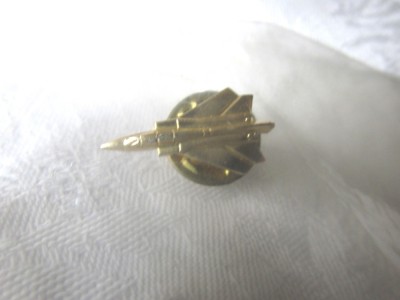 Insigna - pin Avion de lupta [3]. Aurie, Noua, in protectie foto
