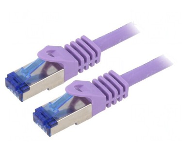 Patch Cord S/FTP Cat6a Cu LSZH Violet 5m foto