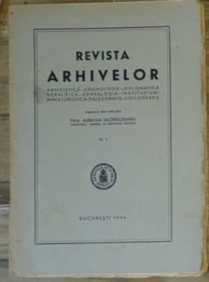 Revista Arhivelor Anul VI Nr. 1, 1944 foto