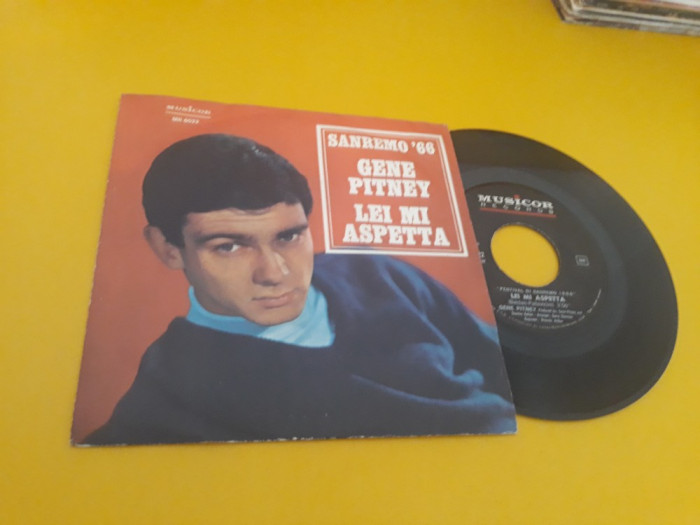 VINIL GENE PITNEY-LEI MI ASPETTA SANREMO&#039;66 DISC MUSICOR STARE EX 1966