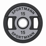 Disc olimpic SportMann Profi din poliuretan, 15 kg, 50 mm