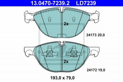 Set placute frana,frana disc BMW X5 (E70) (2007 - 2013) ATE 13.0470-7239.2 foto