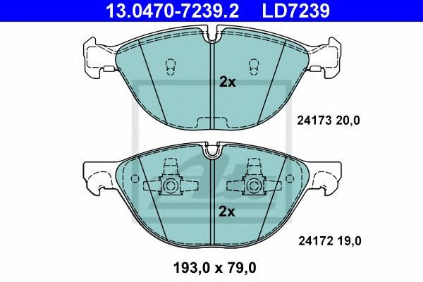 Set placute frana,frana disc BMW X5 (E70) (2007 - 2013) ATE 13.0470-7239.2