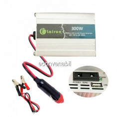 Invertor Auto 12V la 220V cu USB 300W Constant Max.275W Clesti si Priza Auto foto