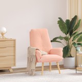 vidaXL Scaun relaxant roz din țesătură asemănătoare l&acirc;nii