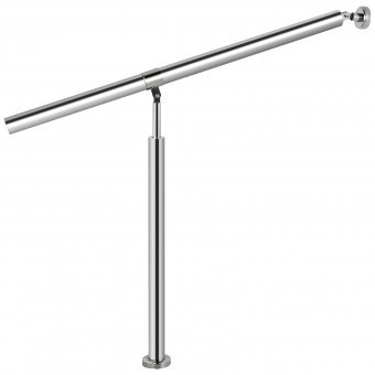 Balustrada inox, 1-2 trepte Vivatechnix, Inaltime 114 cm, lungime 80 cm, pozitii reglabile