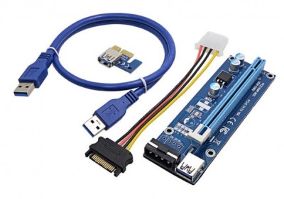 Riser USB la PCI Express 1x 16x /pt rig minat/Crypto Mining foto