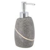 Dispenser Săpun Polirășină Design Piatră 240 Ml &ndash; Gri