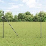 &Icirc;mprejmuire Euro cu 7 st&acirc;lpi 1.5x10 m din oțel galvanizat gri