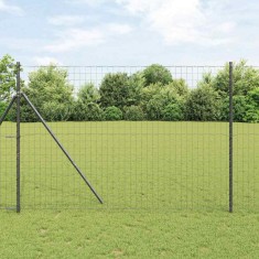 vidaXL &Icirc;ngrădire cu st&acirc;lpi Gri 1.5 x 10 m Oțel 3350442
