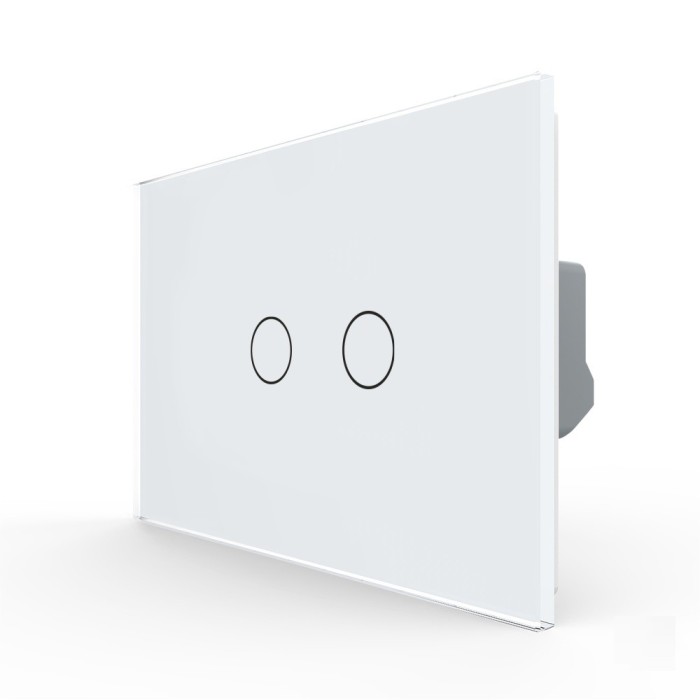 Intrerupator Dublu cu Touch LIVOLO din Sticla &ndash; Standard Italian SmartElectro IntelligentHouse