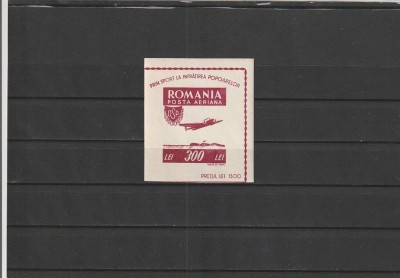 ROMANIA 1946 LP 201 OSP COLITA NEDANTELATA MNH NESTAMPILATA foto