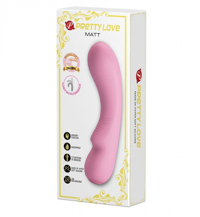 Matt - Vibrator, roz, 19 cm