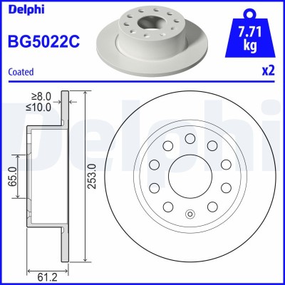 DELPHI BG5022C Disc frana foto