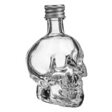 Ulcior pentru Băuturi Alcoolice, Model Craniu, Capacitate 50ml, Sticlă, Capac Metalic, Oem
