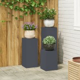 VidaXL Suporturi plante pilon, exterior, 3 buc., antracit, oțel
