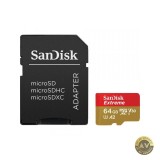 Card Memorie microSDXC SanDisk Extreme 64Gb Clasa 10 / UHS-1 U3 Cu Adaptor SDSQXAH-064G-GN6MA