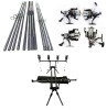 Set Pescuit, 4 Lansete Komodo Carp 3, 60m, 3 Segm+4 Mulinete G65+Rod Pod+Senzori, Cool Angel