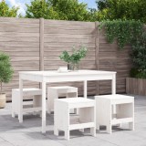 VidaXL Set de dining pentru grădină, 5 piese, alb, lemn masiv de pin