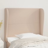 VidaXL Tăblie pat cu aripioare cappuccino 83x23x118/128 cm piele eco
