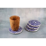 Set suport pahare | floare albastră 4 buc