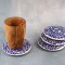 Set suport pahare | floare albastră 4 buc