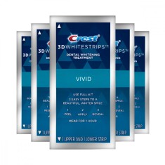 Benzi Crest 3D Classic Vivid, 5 plicuri, 6% concentratie, albirea dintilor acasa foto
