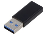 Adaptor USB 3.0 USB A mufă,USB C soclu nichelat 5Gbps neagră