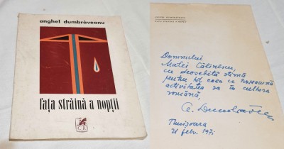 Fata straina a noptii -carte cu dedicatie si Autograf original autor Dumbraveanu foto