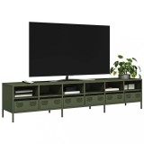 vidaXL Dulap TV, verde măsliniu, 202x39x43,5 cm, oțel laminat la rece