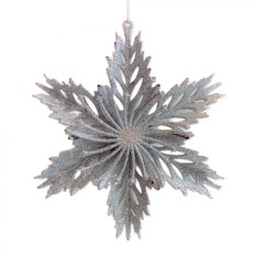 Ornament Fulg In Relief 15CM Argintiu 33523697