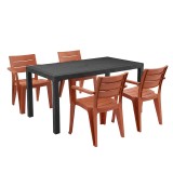 Alison 4+1 set mobilier de grădină grafit teracotă