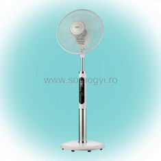 Ventilator cu picior, oscilare 3D, alb, 40 cm, 60 W foto